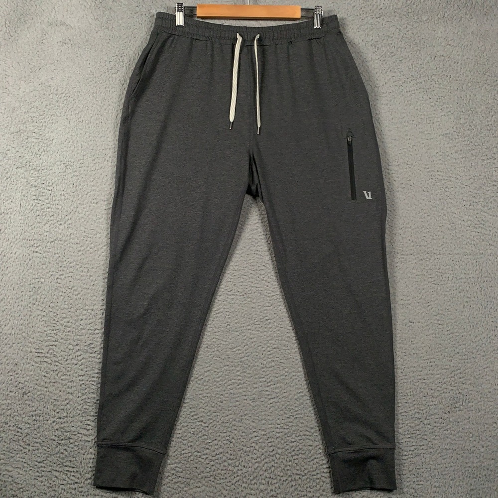 Vuori Ponto Performance Jogger Pants Mens Large L Charcoal Heather Gray Athletic